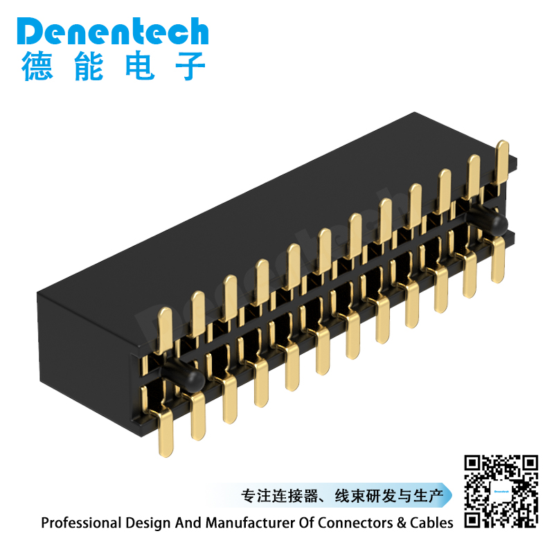 Denentech low price 1.27MM H4.3MM dual row straight SMT female header connector